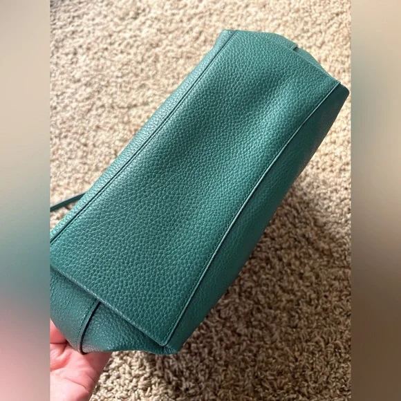 Coach Mini Emma Satchel Purse Handbag / Slim Wallet Set In Rare Jade Green Color - Picture 10 of 16